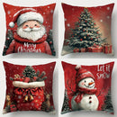 Christmas Pillowcase Santa Claus Snowman Tree Cover by Ljojo Home - Festive Sofa Cushion