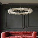 Ljojo Luxe Crystal Circle Pendant Light - Dimmable LED Parlor Hanging Lamp