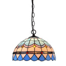 12-inch American-style Embankment Flower Chandelier: Tiffany Glass Lighting by Ljojo for Milk Tea Shop & Coffee Restaurant
