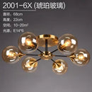 Ljojo Modern Glass Ball Led Chandelier Retro Ceiling Dining Room Bedroom Decoration Lighting