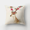 Deer Animal & Natural Leaves Cushion Cover by Ljojo - Home Decoration
