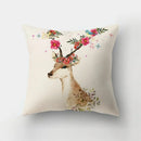 Deer Animal & Natural Leaves Cushion Cover by Ljojo - Home Decoration