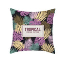 Flamingo Flower Rainforest Cushion Cover with Tropical Plant Animal Pattern by Ljojo