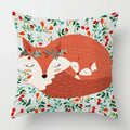 Ljojo Linen Fox Sofa Cushion Cover 50x50 Square Home Décor Pillowcase