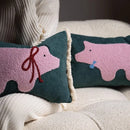 Ljojo Medieval Critter Embroidery Cushion Cover in Coffee Brown - 30x50cm