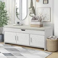 Ljojo™ Entryway Shoe Bench with Lift Top Storage and Cushioned Seat