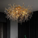 Gold LED Crystal Chandelier - Nordic Luxury Large Ceiling Light for Living Room by Ljojo