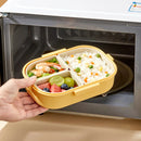 Ljojo 3-Compartment Plastic Lunch Box - Microwave Safe, Kid-Friendly Food Container