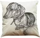 Dachshund Linen Pillowcase 45*45cm by Ljojo: Cozy Decor for Car, Bedroom, Sofa & Kids