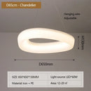 Cream Chandelier Ring Warm Ceiling Light Bedroom Living Room Modern Minimalist Home Decor Lighting Fixture by Ljojo