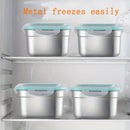 Ljojo 304 Stainless Steel Lunch Box with Sealed Lid - Square Fresh-keeping & Frozen Storage Box