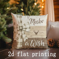 Ljojo Merry Christmas Deer & Trees Pillow Covers - Sofa, Bedroom, Car Decor