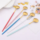 Ljojo Matte Stainless Steel Long Handled Stir Spoon Set