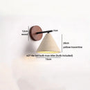 Ljojo LED Wall Lamp Switch Bedroom Yellow Travertine Stone Black Iron Zen Light