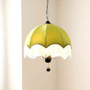 Medieval Style Green Fabric Tassel Pendant Light Chandelier for Bedroom and Dining Room by Ljojo