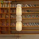 Ljojo Japanese Minimalist LED Floor Lamp: Elegant Cloth Textile Chandelier for Home Decoration.