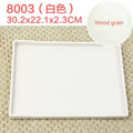 Ljojo Melamine European Rectangle Plate Set Glossy Wood Grain Finish