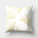 Golden Leaf Tropical Pillow Cover for Home Decor by Ljojo