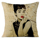 Audrey Hepburn Plush Cushion Cover by Ljojo - Home Decor Sofa Pillow Cover