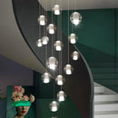 Ljojo Long Chandelier Glass Crystal Staircase Lamp for Living Room Dining Room Decor
