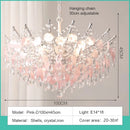 French Medieval Pink Shell Crystal Led Chandeliers Romantic Living Room Decor Pendant Lights