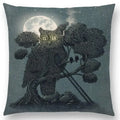 Cute Ghost Sailboat Whale Diver Cushion Cover by Ljojo