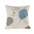 Abstract Line Drawing Girls Print Cushion Cover 45x45cm by Ljojo