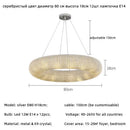 Ljojo Luxury Crystal Pendant Light with LED E14 Bulbs for Living Room