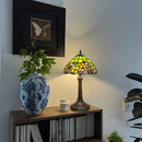 Green Birds Style Stained Glass Table Lamp for Bedroom & Living Room by Ljojo