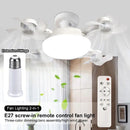 Ljojo 2-in-1 Ceiling Fan Light Remote E27 Home Silent Adjustable Fan Angle