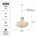 Japanese Wabi Sabi Silk LED White Pendant Lamps by Ljojo - Elegant Indoor Lighting Fixture
