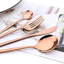 Ljojo 12-Piece Black Gold Stainless Steel Cutlery Set for Parties and Kitchens