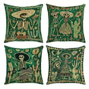Day of the Dead Skeleton Pattern Pillow Covers by Ljojo - Sofa, Bedroom, Car Pillow Cover
