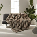 Ljojo Luxury Fox Fur Plaid Blanket for High-End Home Decoration