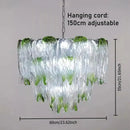 Green Round Crystal Chandelier Modern Classics for Living Room Dining Home Decor by Ljojo