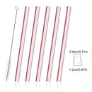 Ljojo 12mm Glass Straw Set for Bubble Tea Milk Smoothies Cocktails