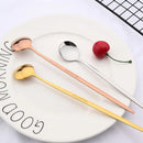Ljojo Long Handle Mirror Ice Spoon Set - 10Pcs Stainless Steel Flatware & Bar Tools