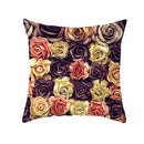 Flamingo Flower Rainforest Cushion Cover with Tropical Plant Animal Pattern by Ljojo
