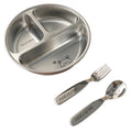 Ljojo 3-Grid Stainless Steel Kids Food Plate - Cute & Durable Divided Dish