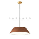 Ljojo Medieval Bauhaus Wood Grain Log Metal LED Pendant Light Chandelier for Home Decoration