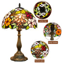 Ljojo 12“ Stained Glass Table Lamp - Bedroom, Living Room, Office Decor