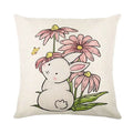 Easter Bunny Eggs Pillowcase 45x45cm Linen Pillow Covers, Ljojo Home Decor Brand
