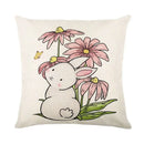 Easter Bunny Eggs Pillowcase 45x45cm Linen Pillow Covers, Ljojo Home Decor Brand