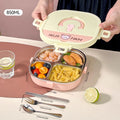 Ljojo 304 Stainless Steel Divided Lunch Box with Cutlery & Leakproof Design