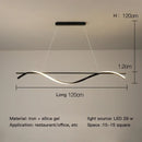 Ljojo LED Strip Chandelier - Nordic Minimalist Design - Modern Kitchen & Bedroom Pendant Light