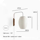 Japanese Style Imitation Silk Swing Arm Wall Lamp for Bedroom Study by Ljojo