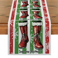 Christmas Shoes Snow Point Table Runner by Ljojo - Farmhouse Dining & Wedding Party Decor