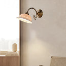 European Style Wall Light White Ceramic Old Brass E27 Bulb for Hotel Living Room by Ljojo.