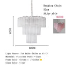 LED Pink Clear Glass Chandelier Stylish Designer Texture for Staircase Decor by Ljojo