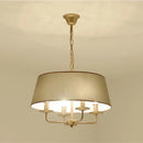Ljojo Green Fabric Lampshade Copper Iron LED Pendant Light Chandelier for Home Decoration
